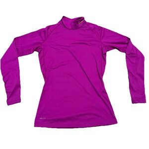 Nike Pro Combat Hot Pink Compression Long Sleeve Thumb Hole Shirt Yoga Pilates M